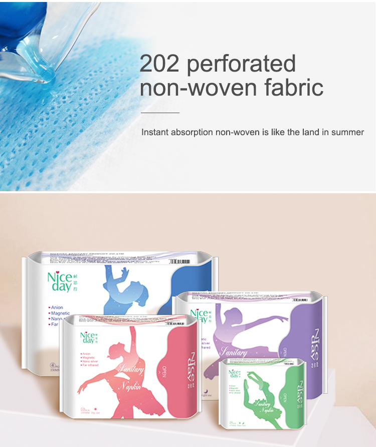 Customize anion sanitary napkin heavy flow breathable pads ultra thin/dry menstrual pad NDC-4-245 Niceday