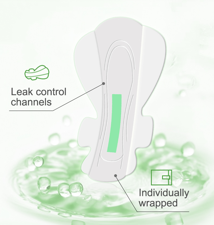 Tea freshing ultra-thin sanitary napkin high absorbency aloe individual wrapped menstrual pad with leak guard/hot sale in thailand NDDC20191-1-3-Niceday